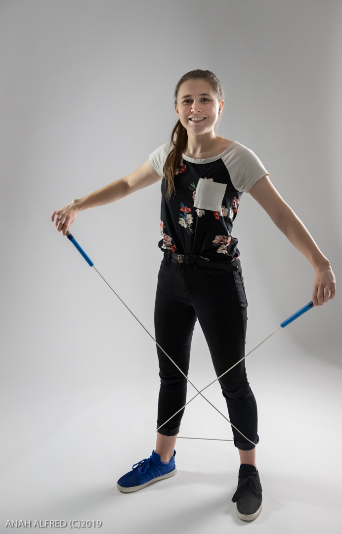 Scholarship recipient Deanna Fisher pictured with a skipping rope.
