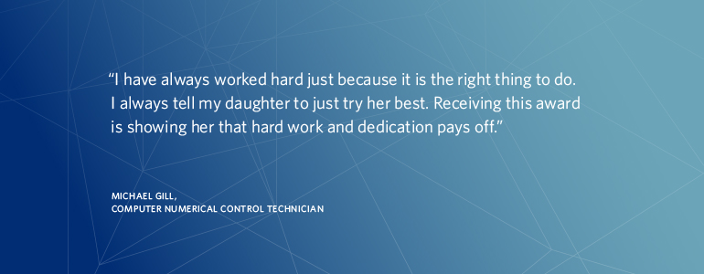 I always tell my daughter to just try her best. Receiving this award shows her that hard work and dedication pays off.