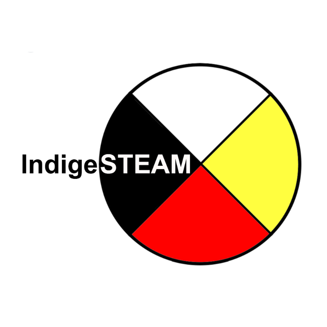 IndigeSTEAM logo in black, white, and yellow