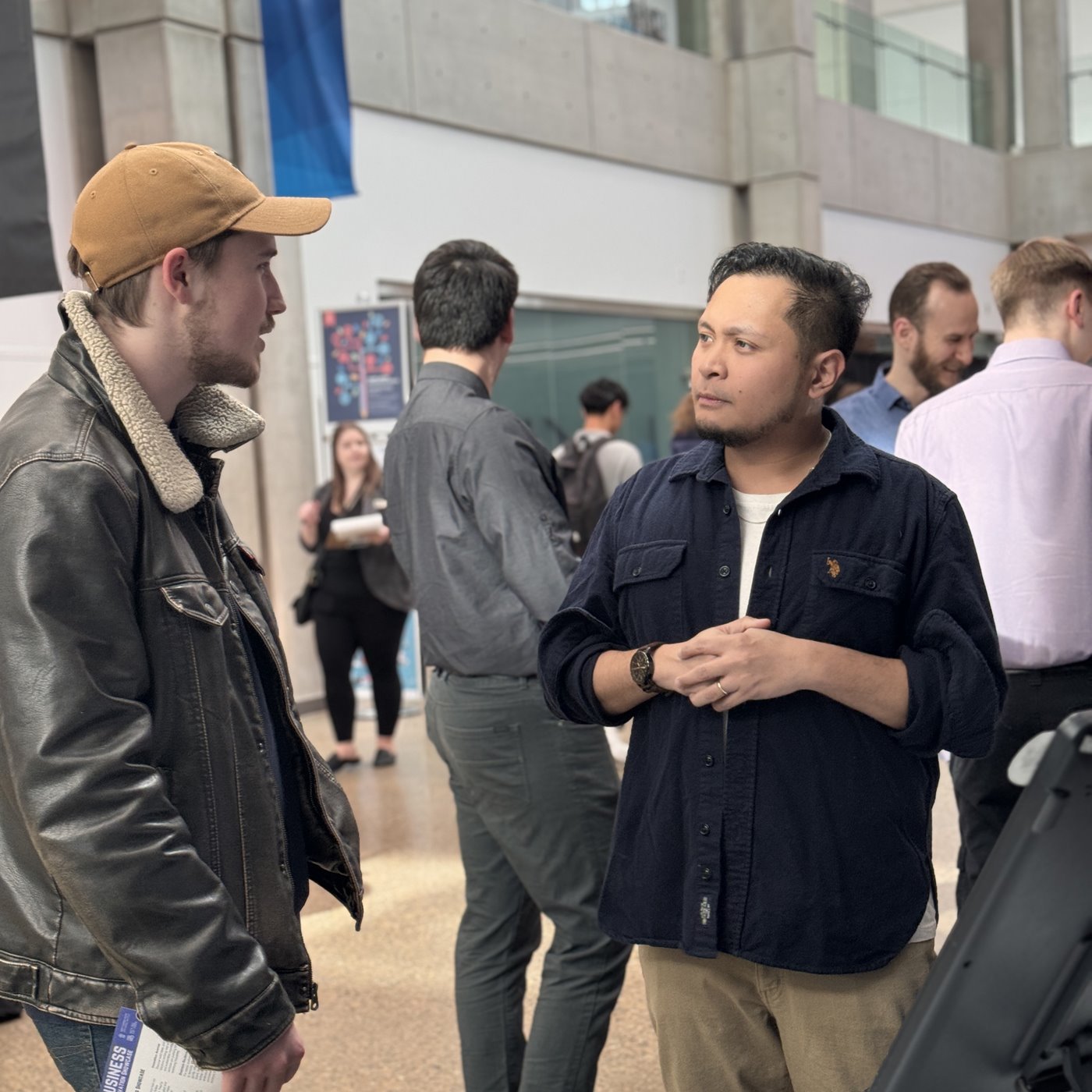 Dominic explaining his business venture