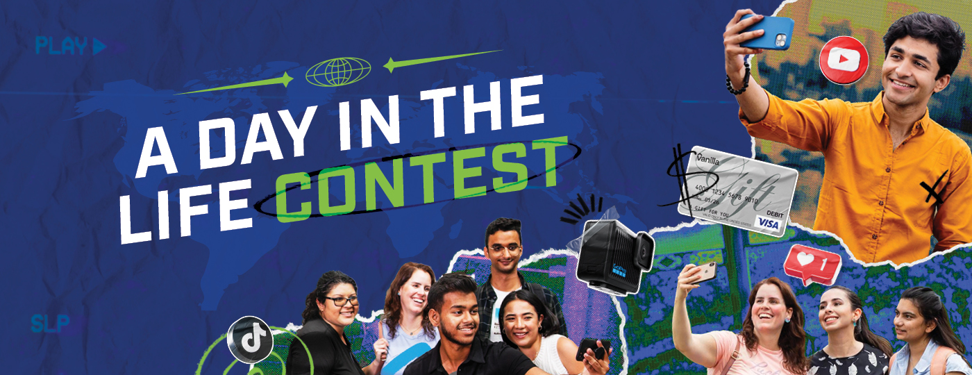 Imagery of students taking pictures of themselves