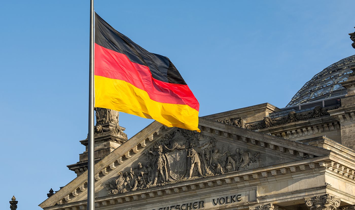 Flag of Germany outside