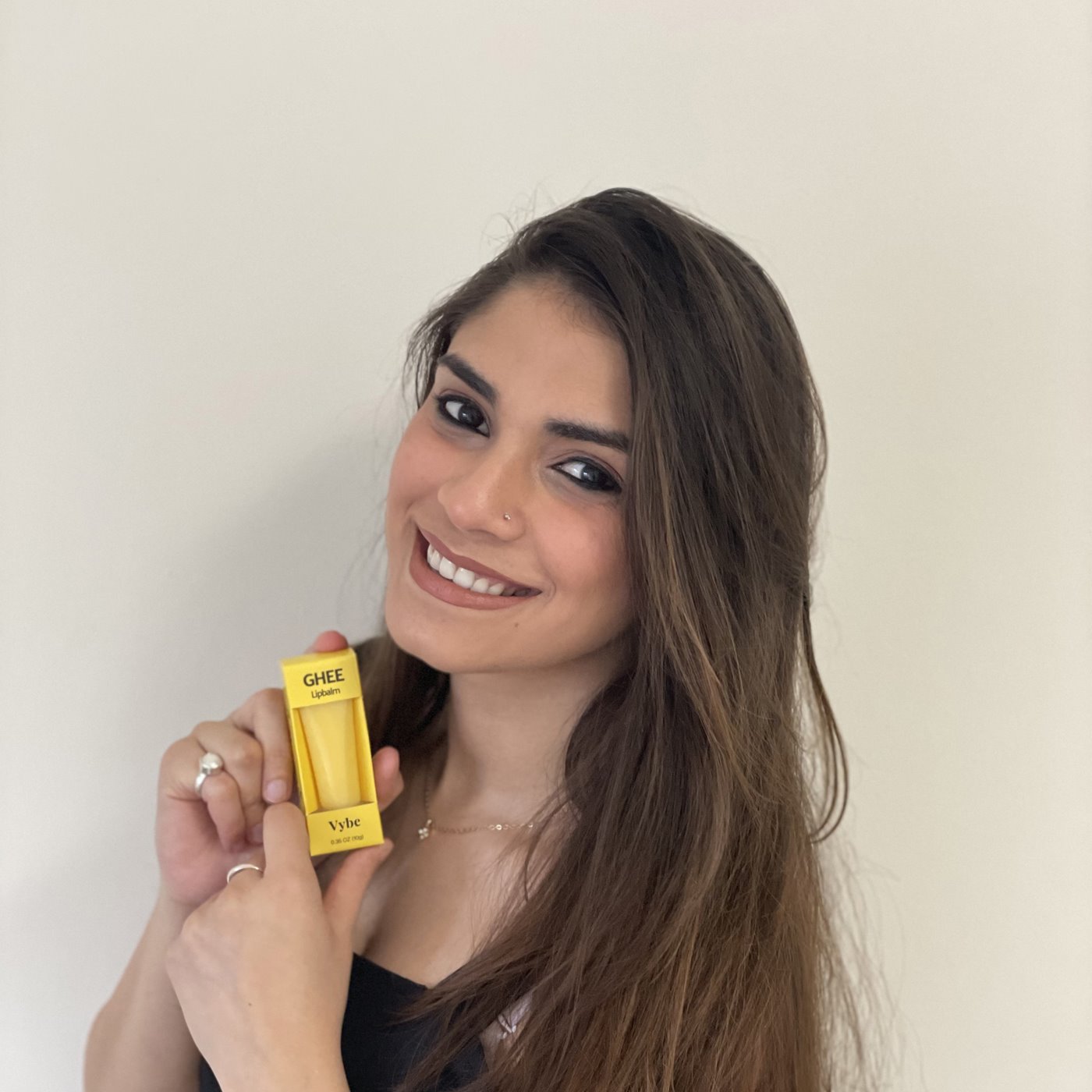 Ishita with product sample