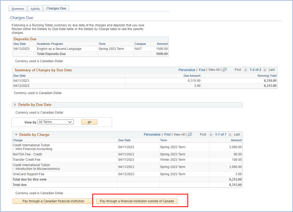 Payment Options - NAIT