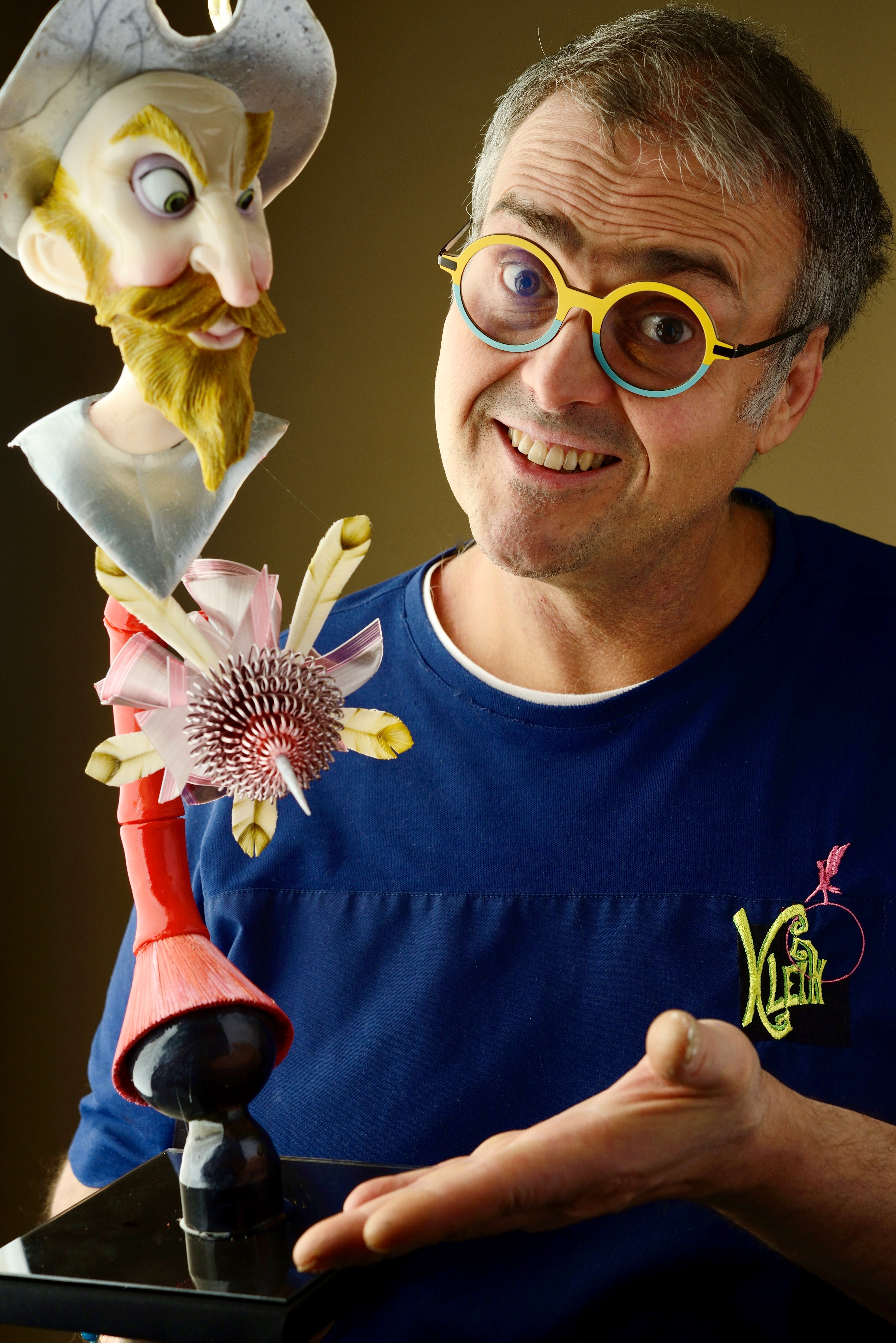 Stephane Kelin with a sugar sculpture